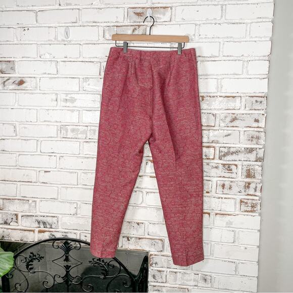 Vintage 90s Worth New York Jacquard Metallic and Pink Cotton Blend Trouser 8 - Picture 8 of 9